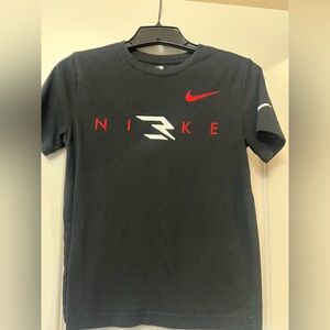 Nike Kids Black Tee with Red and White Logo